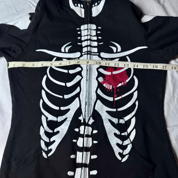 Medium Sweet Love Cotton Lightweight Full-Zip Hoodie – Skeleton Graphic Design - Picture 11 of 13